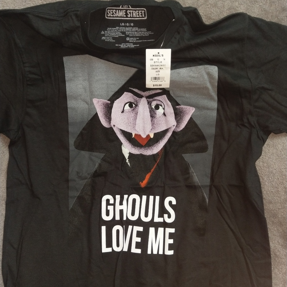 Sesame's Street Ghouls love me Lg L blavk